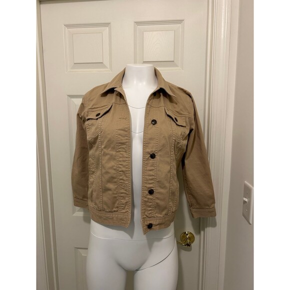 Chaps Jackets & Blazers - Chaps Tan womens Cropped Jacket